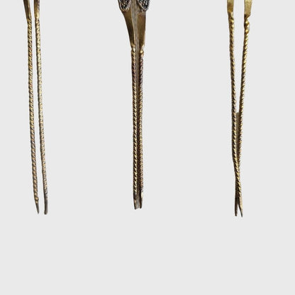 Vintage Silver Hairpin Set (3 Pcs)