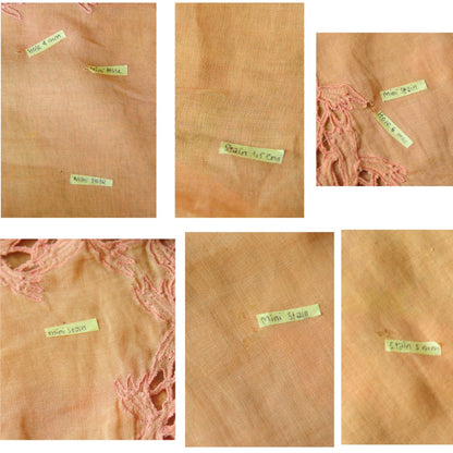 Vintage Orange Sandstone Indonesian Kebaya with Pink Kerancang Embroidery