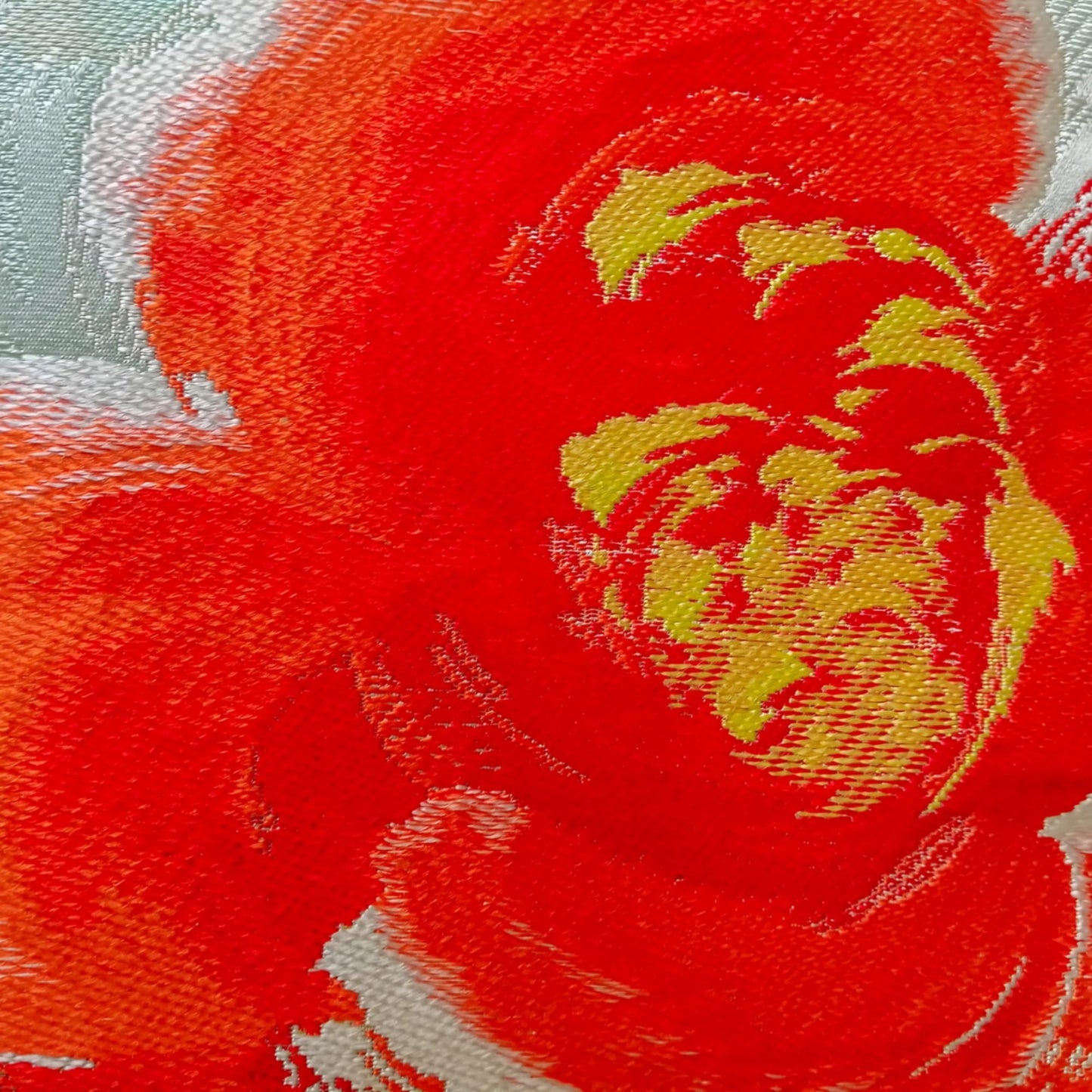 Vintage Japanese Rose Obi In Blue