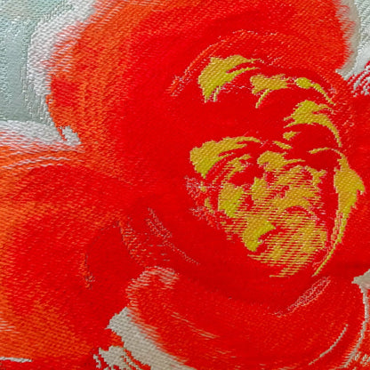 Vintage Japanese Rose Obi In Blue