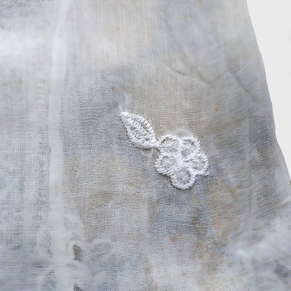 Vintage Broken White Kebaya Encim Flower Embroidery