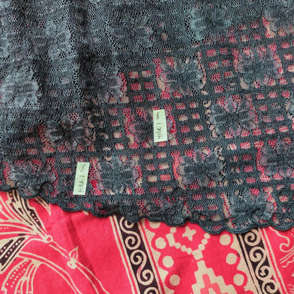 Vintage Black Grid-Flower Lace Kebaya