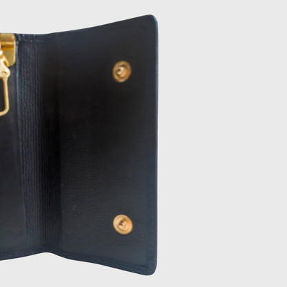 1990s Signature Quilted Black Leather Keys Case
