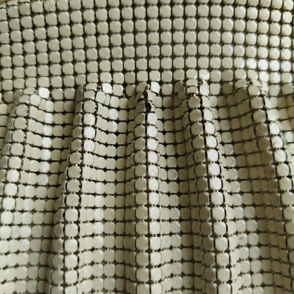 1970s Scallop Broken White Metal Mesh Sling Bag
