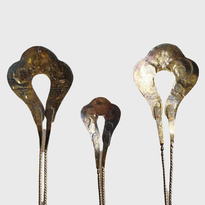 Vintage Silver Hairpin Set (3 Pcs)