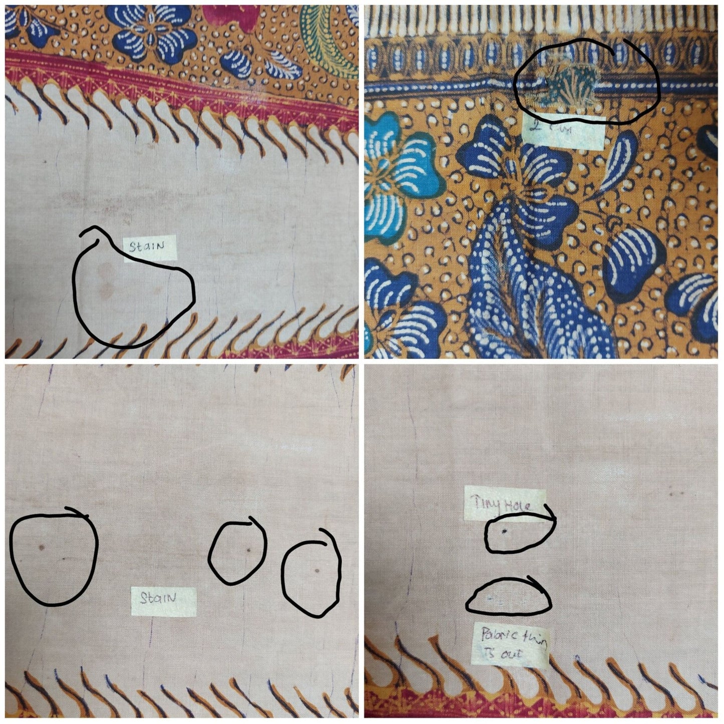 Vintage Old Indonesian Hand Drawn Tiga Negri Semarangan Shawl