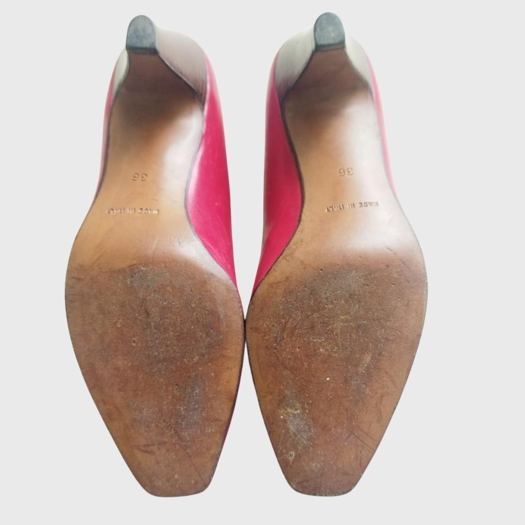 1990s Ribbon Leather Red Heels