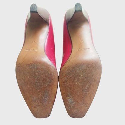 1990s Ribbon Leather Red Heels