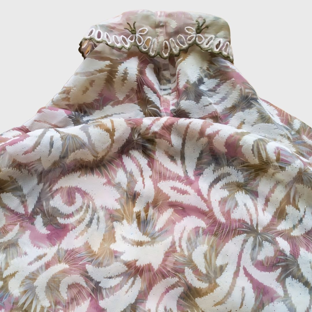 Vintage Soft Purple Green Encim Kebaya