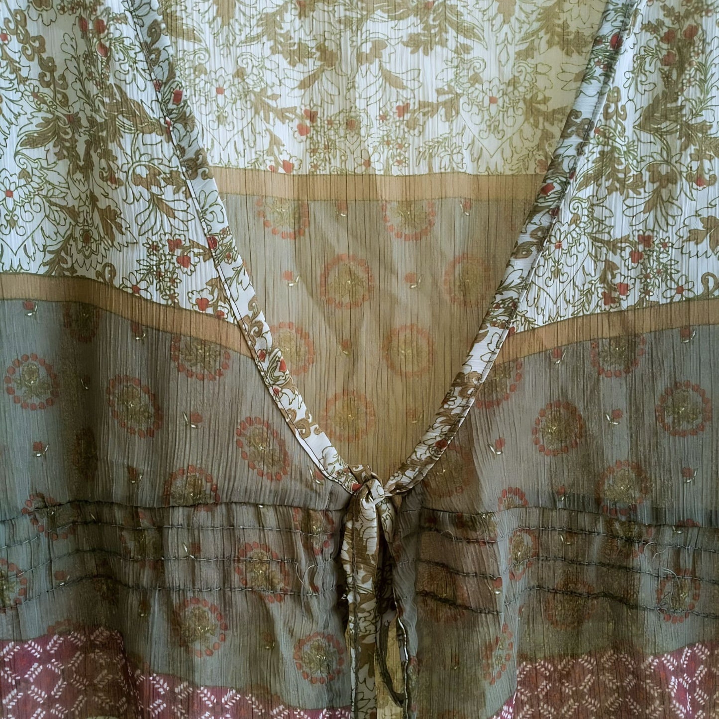 Vintage Army Green Chiffon Blouse