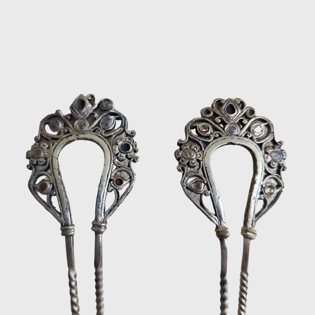 Vintage Silver Alloy Paisley Hairpin