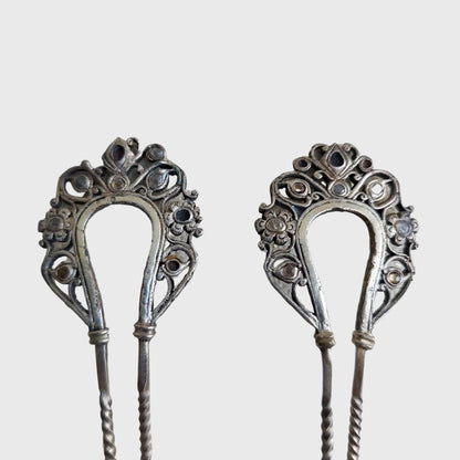 Vintage Silver Alloy Paisley Hairpin