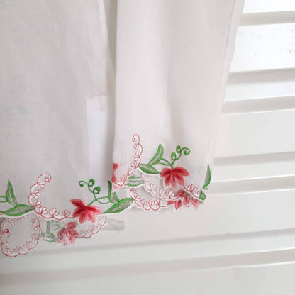 Vintage Inspired Indonesian Encim Kebaya with Floral Embroidery