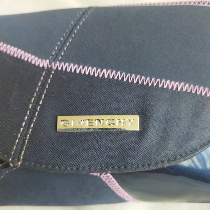 Vintage Striped Purple Patent Leather Makeup Pouch