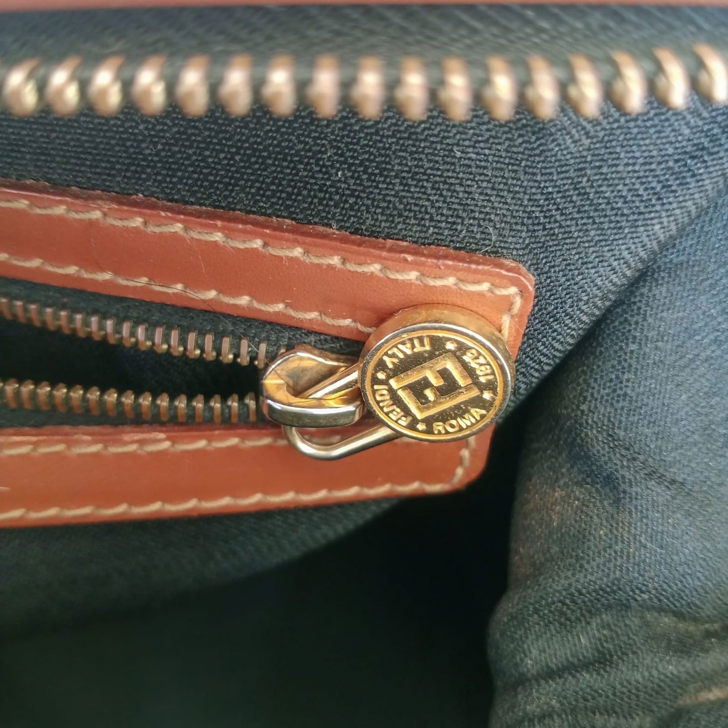 Vintage Pequin Boston Gray Leather Canvas Hand Bag