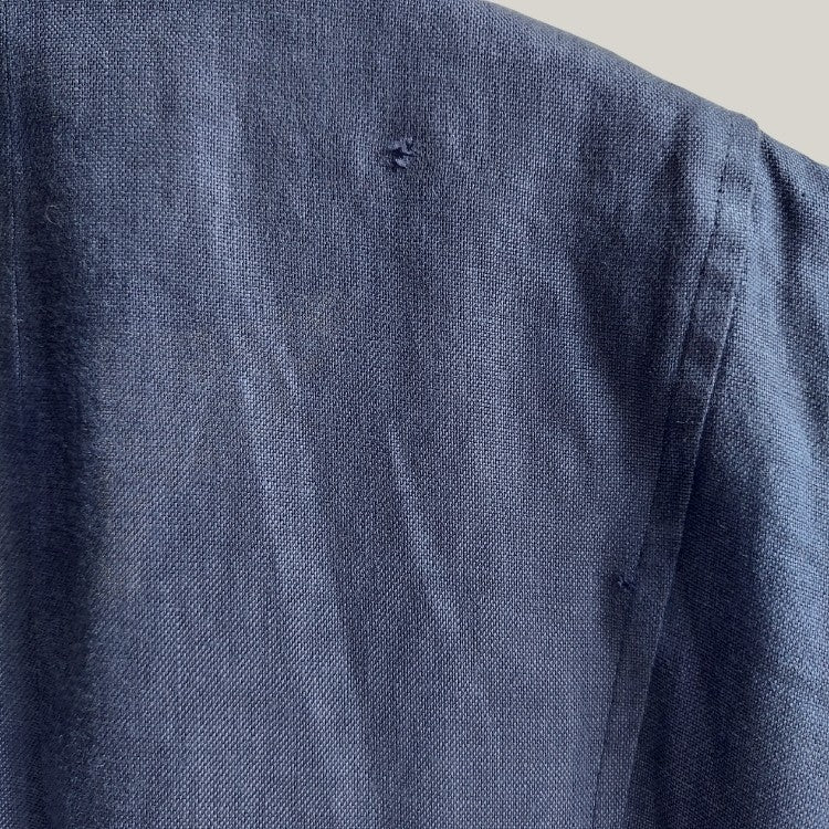 Vintage Plain Pocket Navy Dress