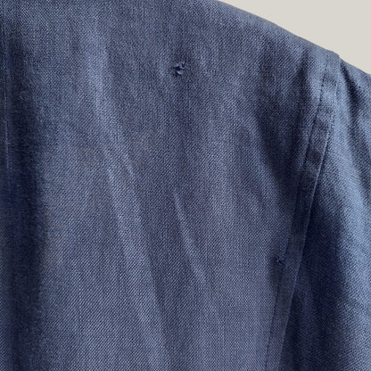 Vintage Plain Pocket Navy Dress