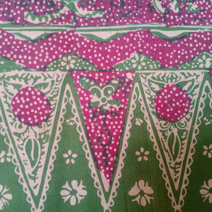 1980s Tumpal Pasung Kancing Flower Motif Batik Saroong Shawl
