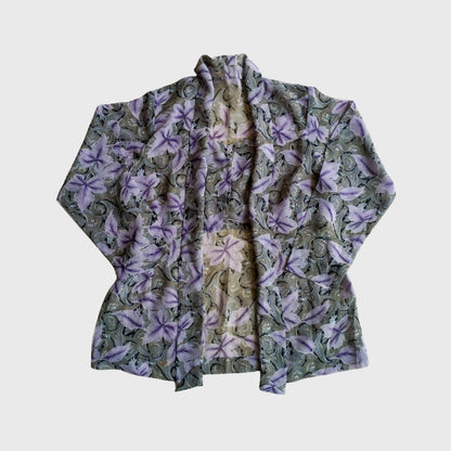Vintage Gray Purple Kebaya Kutubaru