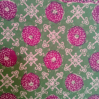 1980s Tumpal Pasung Kancing Flower Motif Batik Saroong Shawl