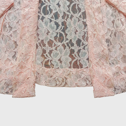 Vintage Baby Pink Kutubaru Lace Kebaya