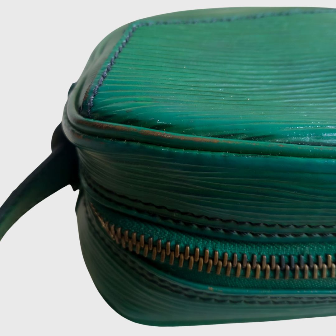 1990s Jeune Fille Borneo Green Leather Epi Sling Bag