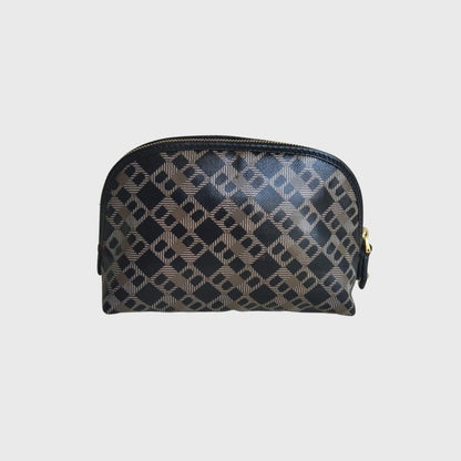 Vintage Logo Motifs Patent Leather Makeup Pouch