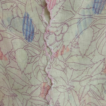 Vintage Floral Cotton Encim Kebaya In Pink