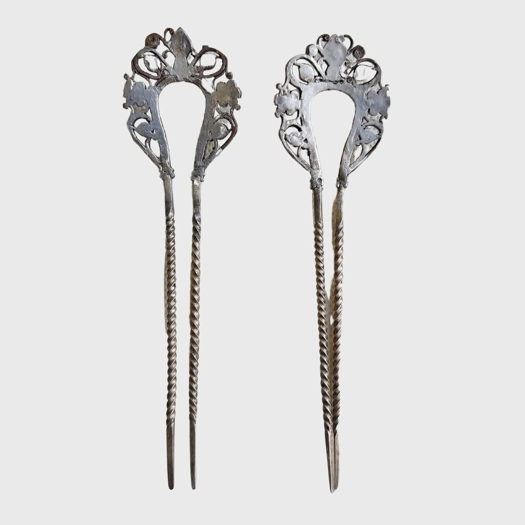 Vintage Silver Alloy Paisley Hairpin