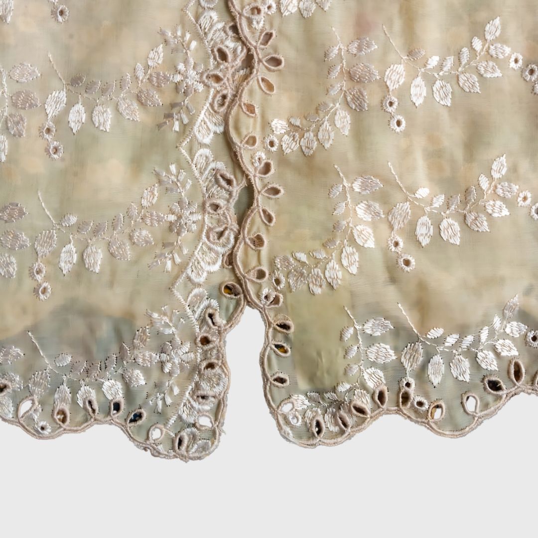 Vintage Soft Yellow Lace Encim Kebaya