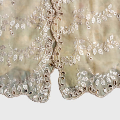 Vintage Soft Yellow Lace Encim Kebaya
