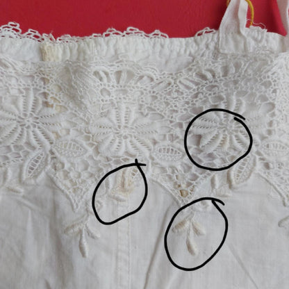 Indonesian Vintage White Camisole with Flower Embroidery
