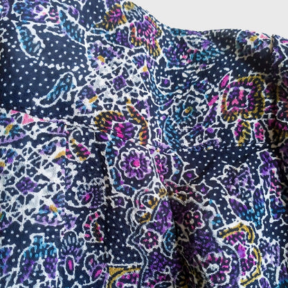 Vintage Floral Purple Blouse