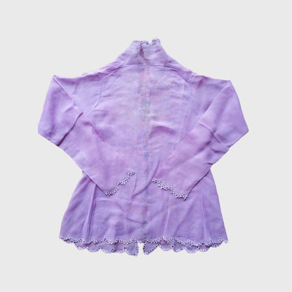Vintage Purple Simple Round Encim Kebaya