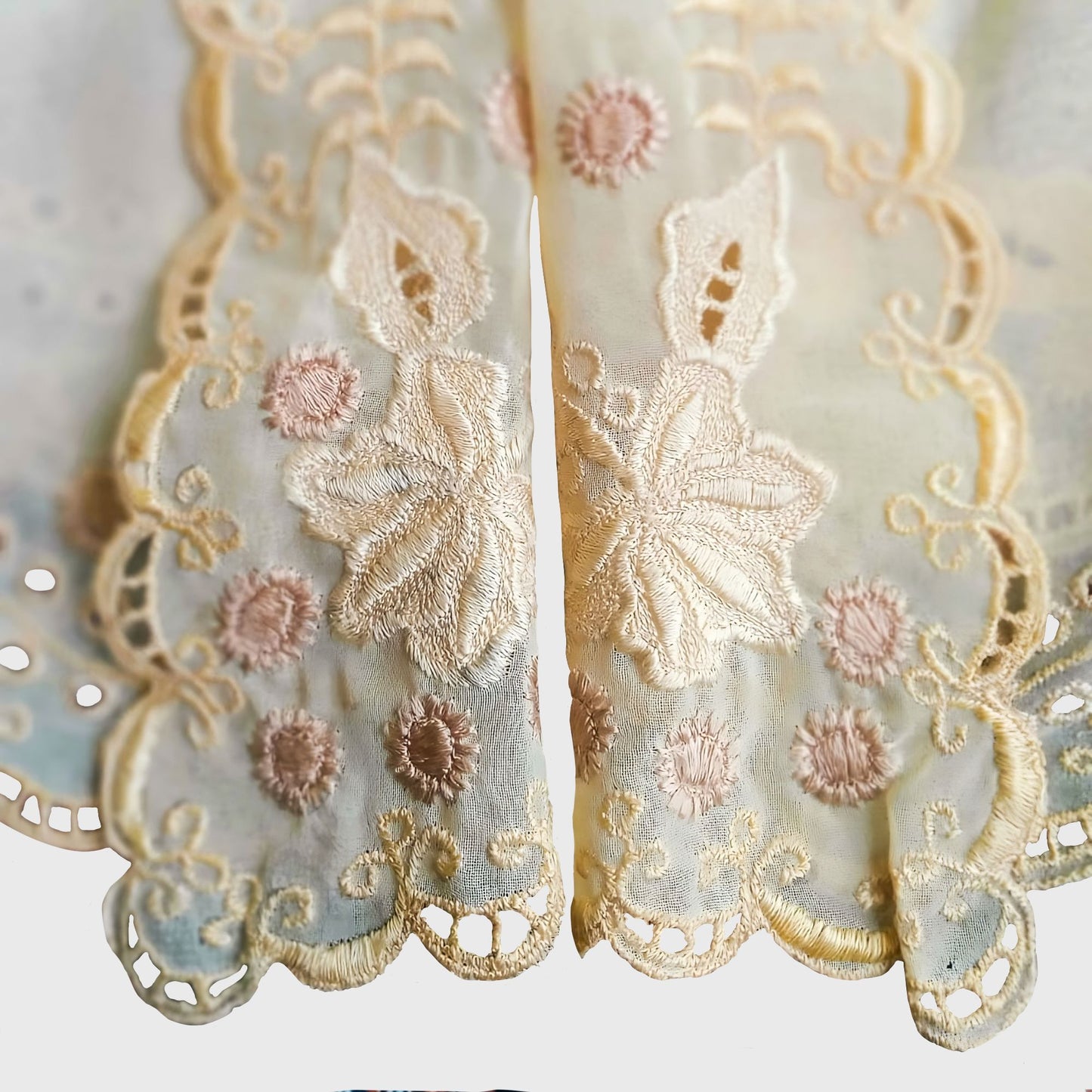 Vintage Yellow Poly Simple Encim Kebaya