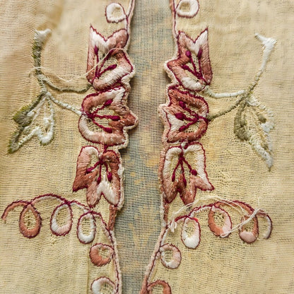Vintage Brown Embroidery Simple Encim Kebaya
