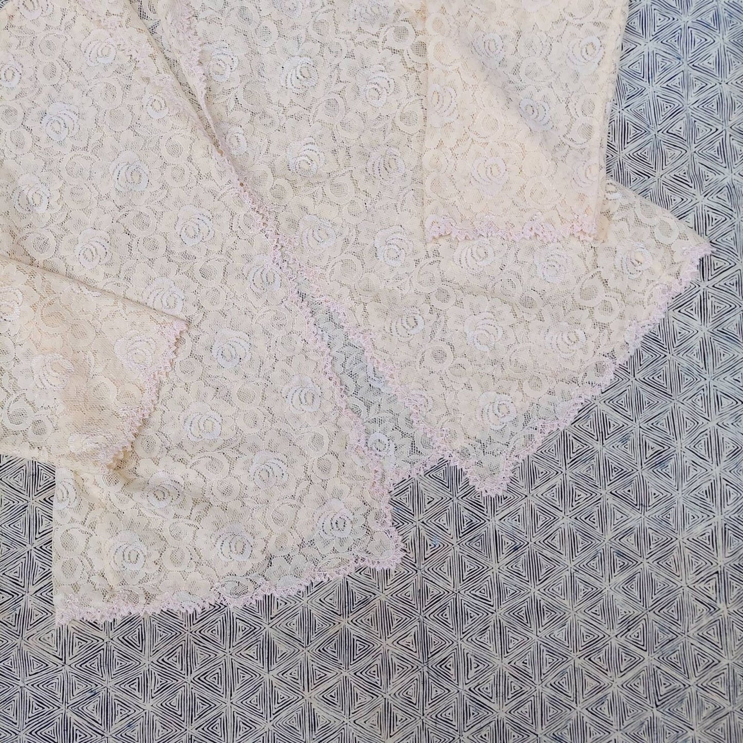 Vintage Tan Rose Lace Kebaya
