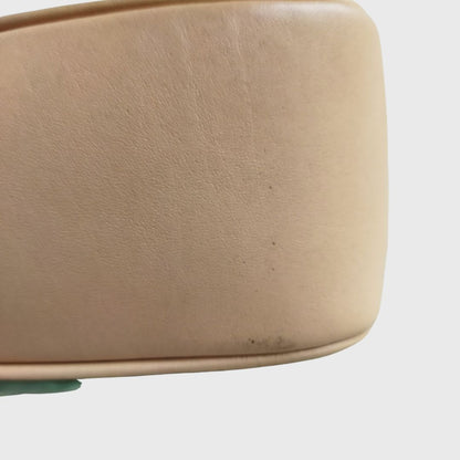 Vintage Two Tones Green Matcha Leather Nylon Shoulder Bag