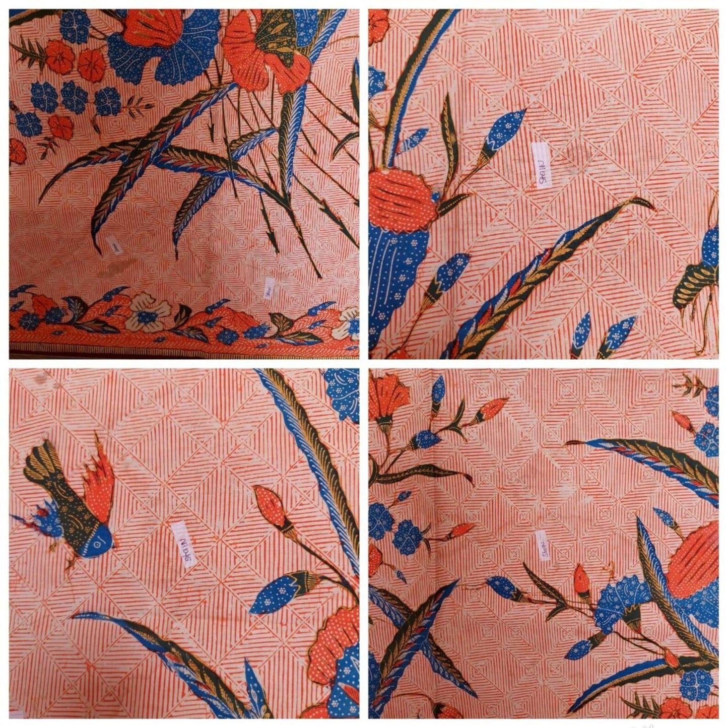 Vintage 40s Orange Galaran Dutch Encim Batik