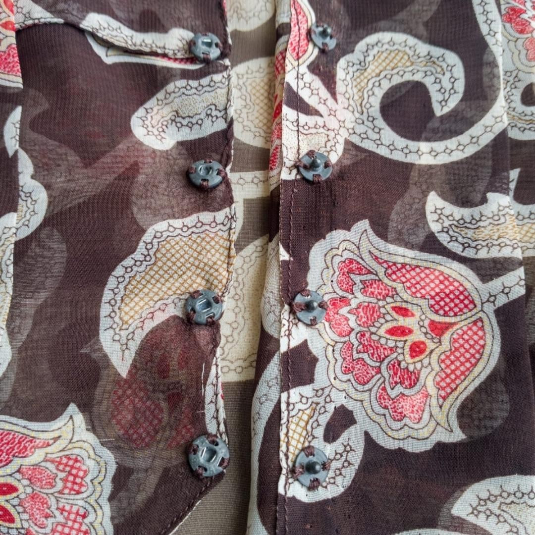 Vintage Red Brown Floral Kebaya Kutubaru