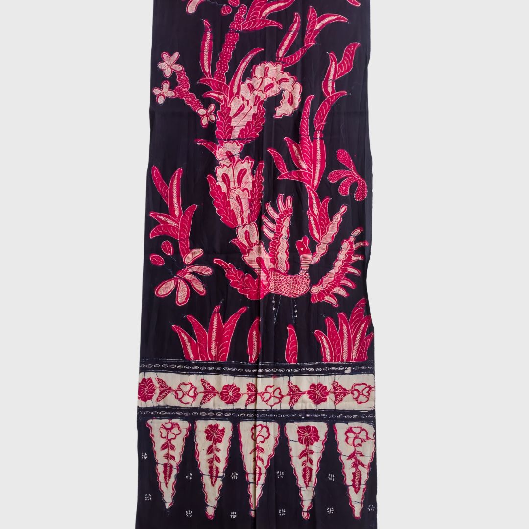 Vintage Red Black Shawl