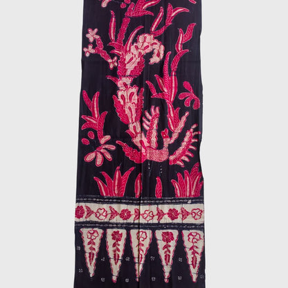 Vintage Red Black Shawl