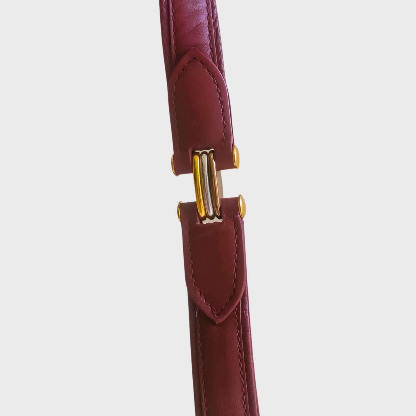 1990s Leather Half Moon Bordeaux Shoulder Bag