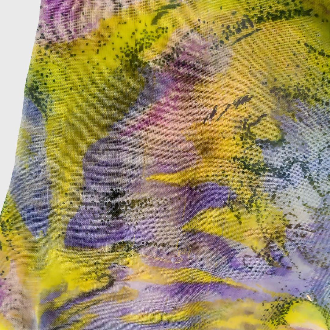 Vintage Yellow Purple Kebaya Kutubaru