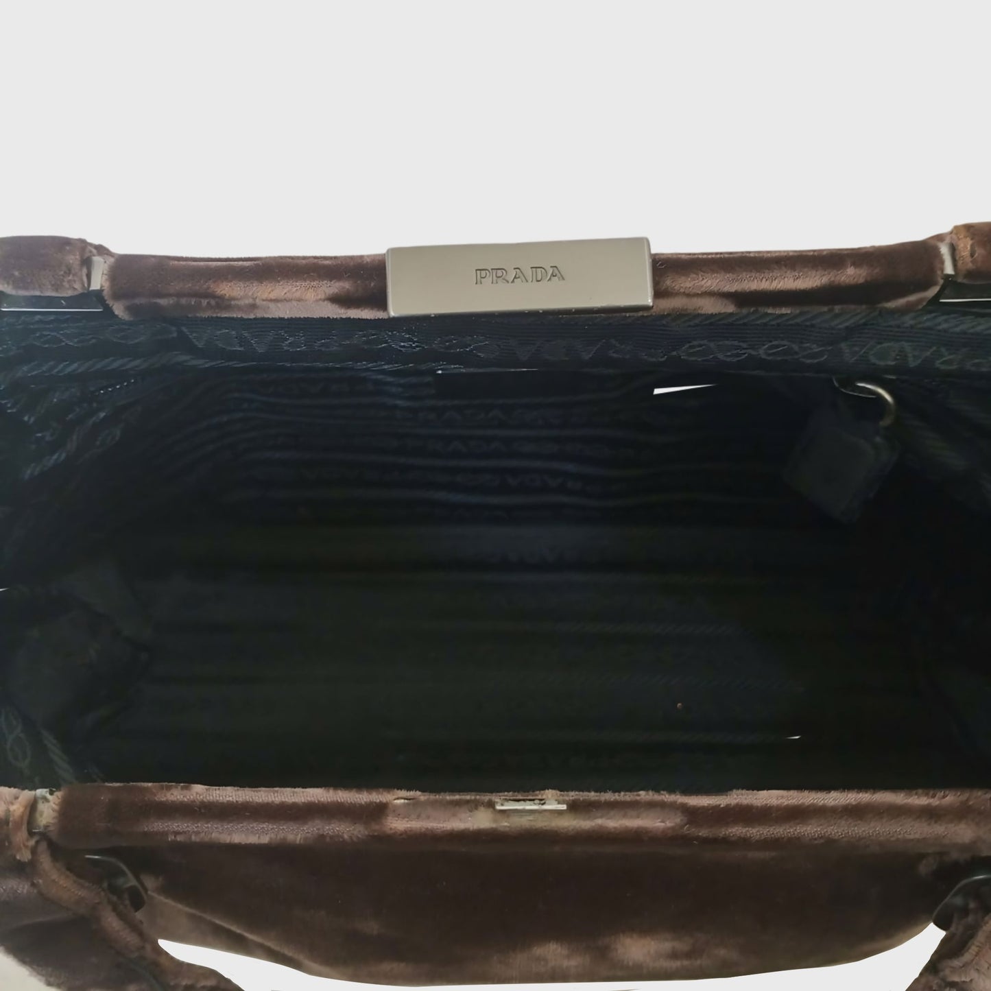 Vintage Mini Tote Brown Velvet Hand Bag