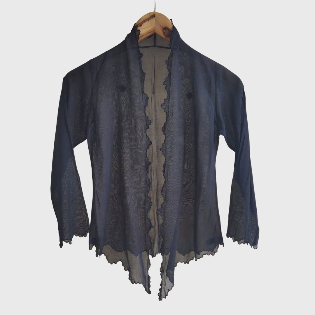 Vintage Black Simple Encim Kebaya