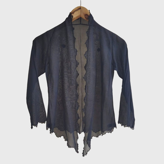 Vintage Black Simple Encim Kebaya