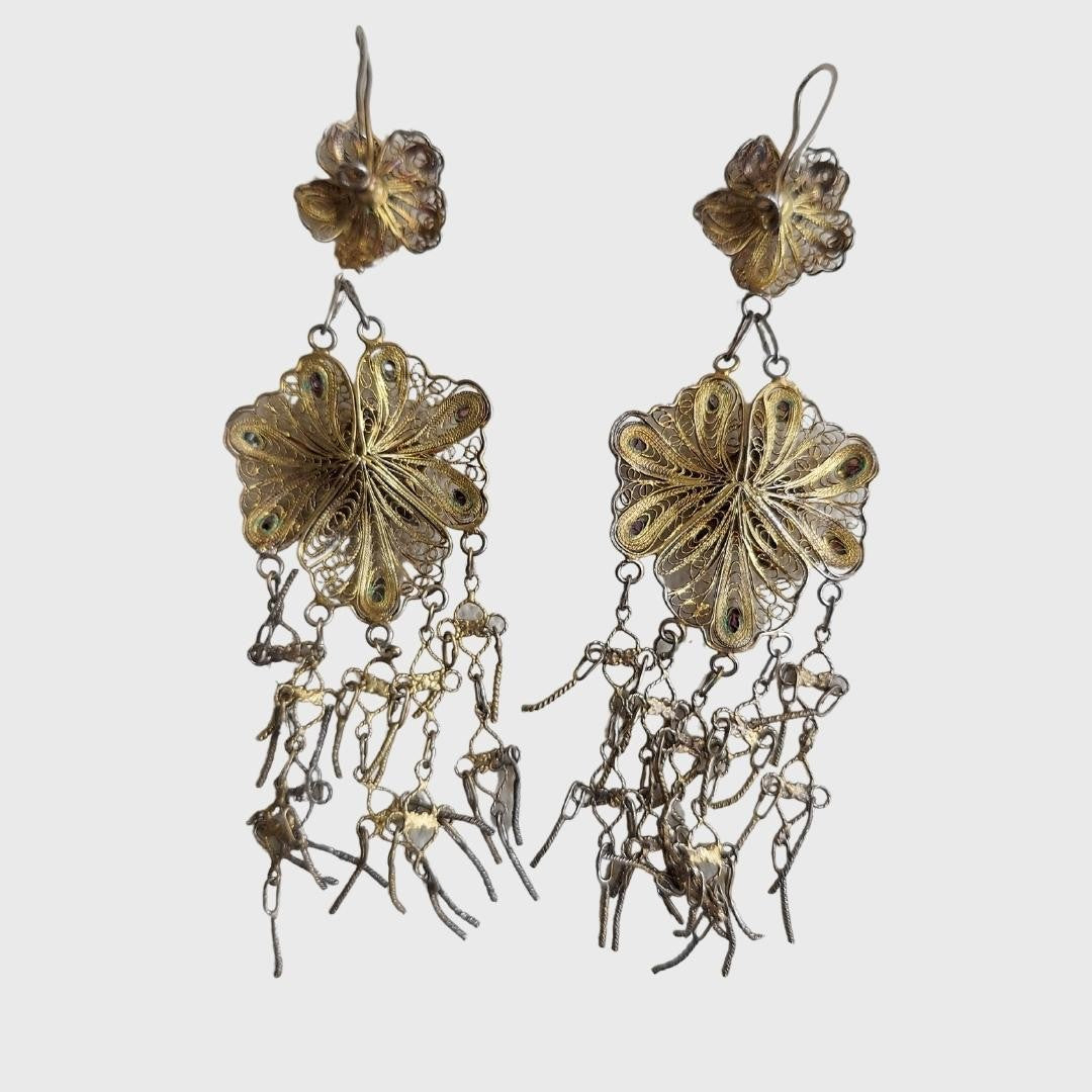 Vintage Palembang Filigree Earrings