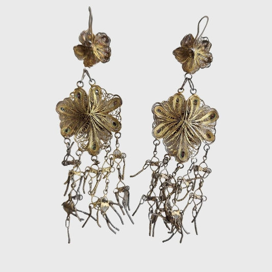 Vintage Palembang Filigree Earrings