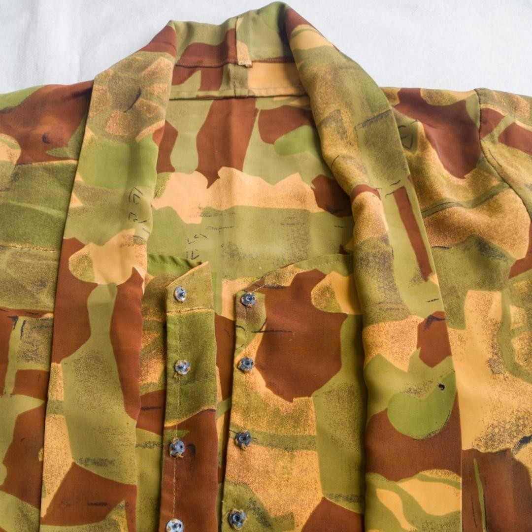 Vintage Brown Green Floral Kebaya Kutubaru